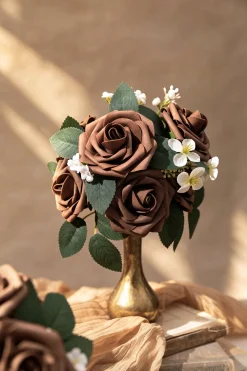 3" Foam Rose with Stem - Earth Brown (25pcs)