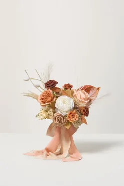 Free-Form Bridesmaid Bouquets in Rust & Sepia