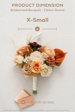 Free-Form Bridesmaid Bouquets in Rust & Sepia