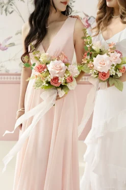 Free-Form Bridesmaid Bouquets in Garden Blush (Set of 4)