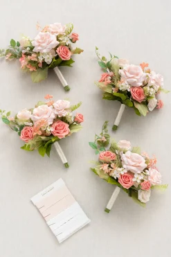 Free-Form Bridesmaid Bouquets in Garden Blush (Set of 4)