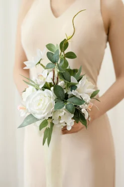Free-Form Bridesmaid Bouquets in Natural White (Set of 1)