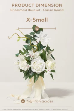 Free-Form Bridesmaid Bouquets in Natural White