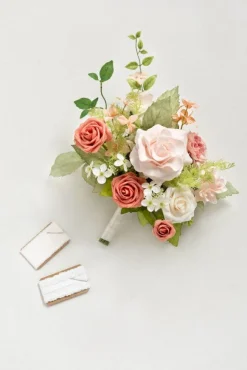 Free-Form Bridesmaid Bouquets in Garden Blush