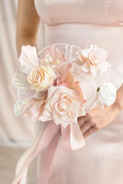 Free-Form Bridesmaid Bouquets in Glowing Blush & Pearl | Clearance