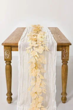 6ft Eucalyptus and Willow Leaf Greenery Garland in White & Beige | Clearance