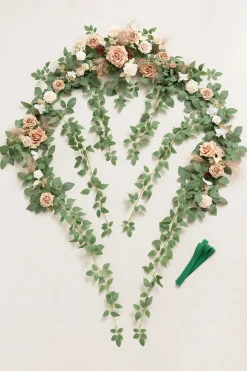 6.5ft Flower Garland in Beige & Sage | Clearance