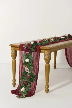 5ft Flower Garland in Burgundy