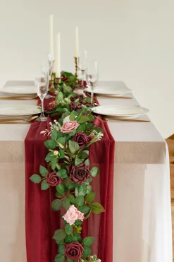 5ft Flower Garland in Burgundy