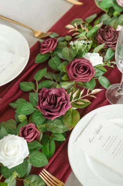 5ft Flower Garland in Burgundy