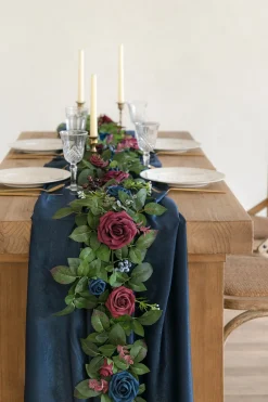 5ft Flower Garland in Burgundy & Navy | Clearance