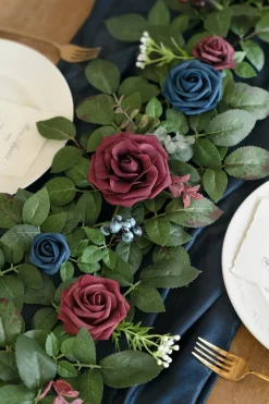 5ft Flower Garland in Burgundy & Navy | Clearance