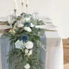 6ft Flower Garland in Dusty Blue & Navy | Clearance