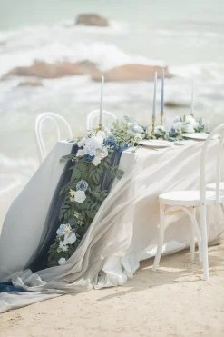 6ft Flower Garland in Dusty Blue & Navy | Clearance