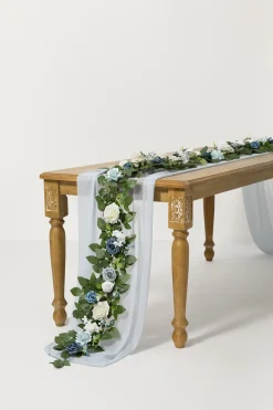 5ft Flower Garland in Dusty Blue & Navy | Clearance