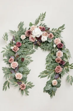 6ft Flower Garland in Dusty Rose & Mauve