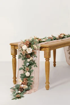 6ft Flower Garland in Earth Brown & Tawny Beige