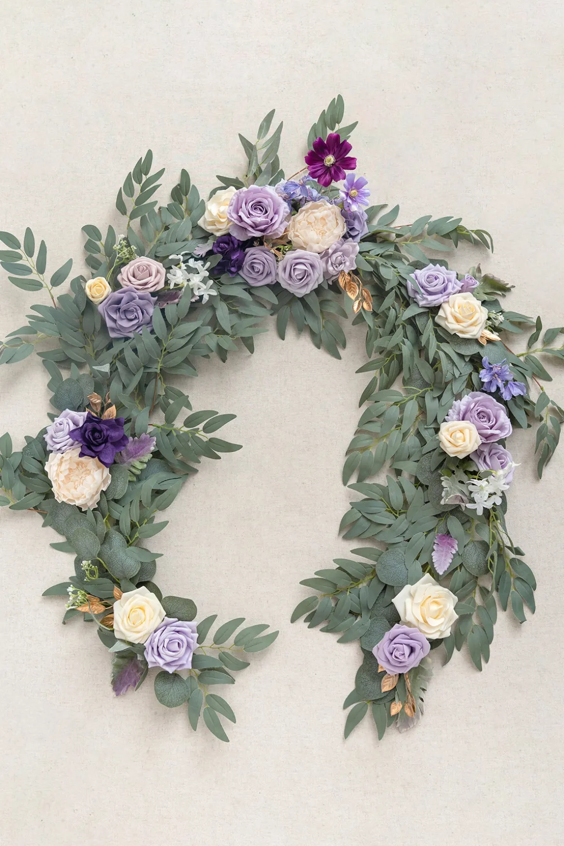 6ft Flower Garland in Lilac & Gold