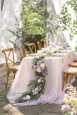 6ft Flower Garland in Lilac & Gold