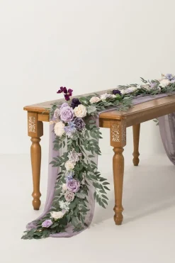 6ft Flower Garland in Lilac & Gold