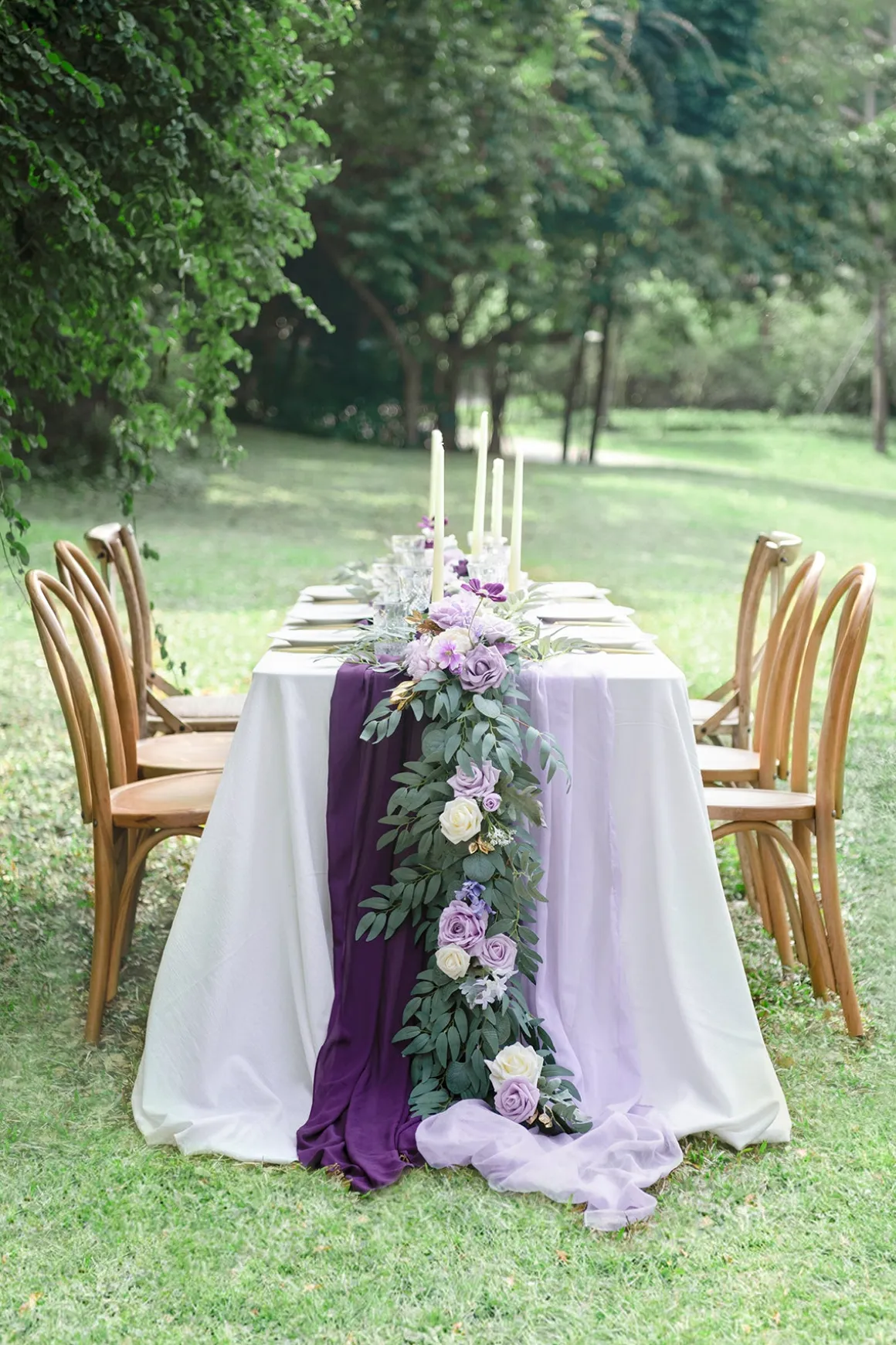 6ft Flower Garland in Lilac & Gold