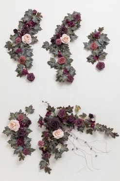 6ft Flower Garland in Plum Velvet Wedding