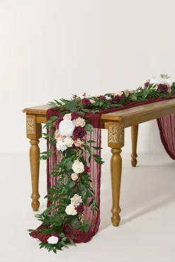 6ft Flower Garland in Romantic Marsala