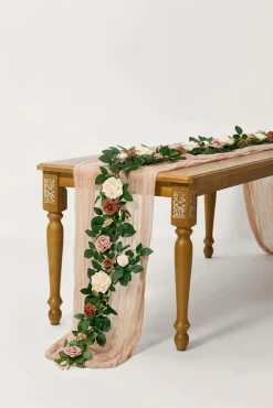 5ft Flower Garland in Sunset Terracotta