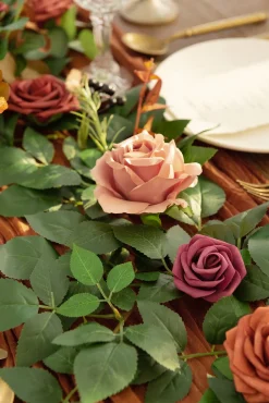 5ft Flower Garland in Sunset Terracotta