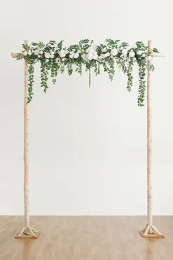 6.5ft Flower Garland in White Sage & pink
