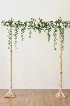 6.5ft Flower Garland in White Sage & pink (6.5ft )