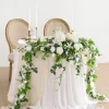 9ft Flower Garland in White & Sage