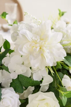 9ft Flower Garland in White & Sage