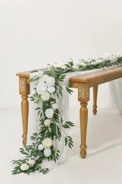 6ft Flower Garland in White & Sage