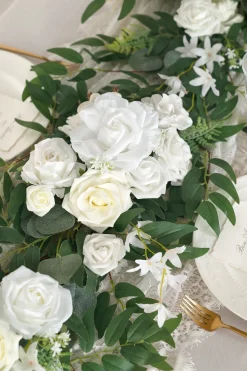 6ft Flower Garland in White & Sage