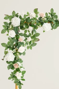 5ft Flower Garland in White & Sage