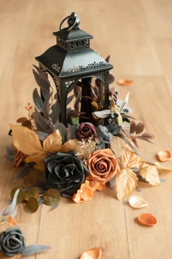 2ft Flower Garlands in Black & Pumpkin Orange