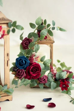 1.8ft Flower Garlands in Burgundy & Navy | Clearance