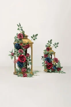 1.8ft Flower Garlands in Burgundy & Navy | Clearance