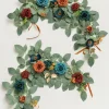 2ft Flower Garlands in Dark Teal & Burnt Orange