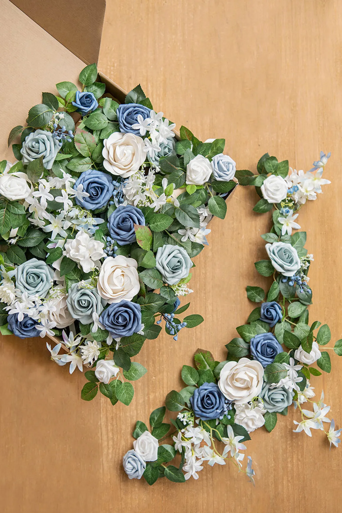 2ft Flower Garlands in Dusty Blue & Navy