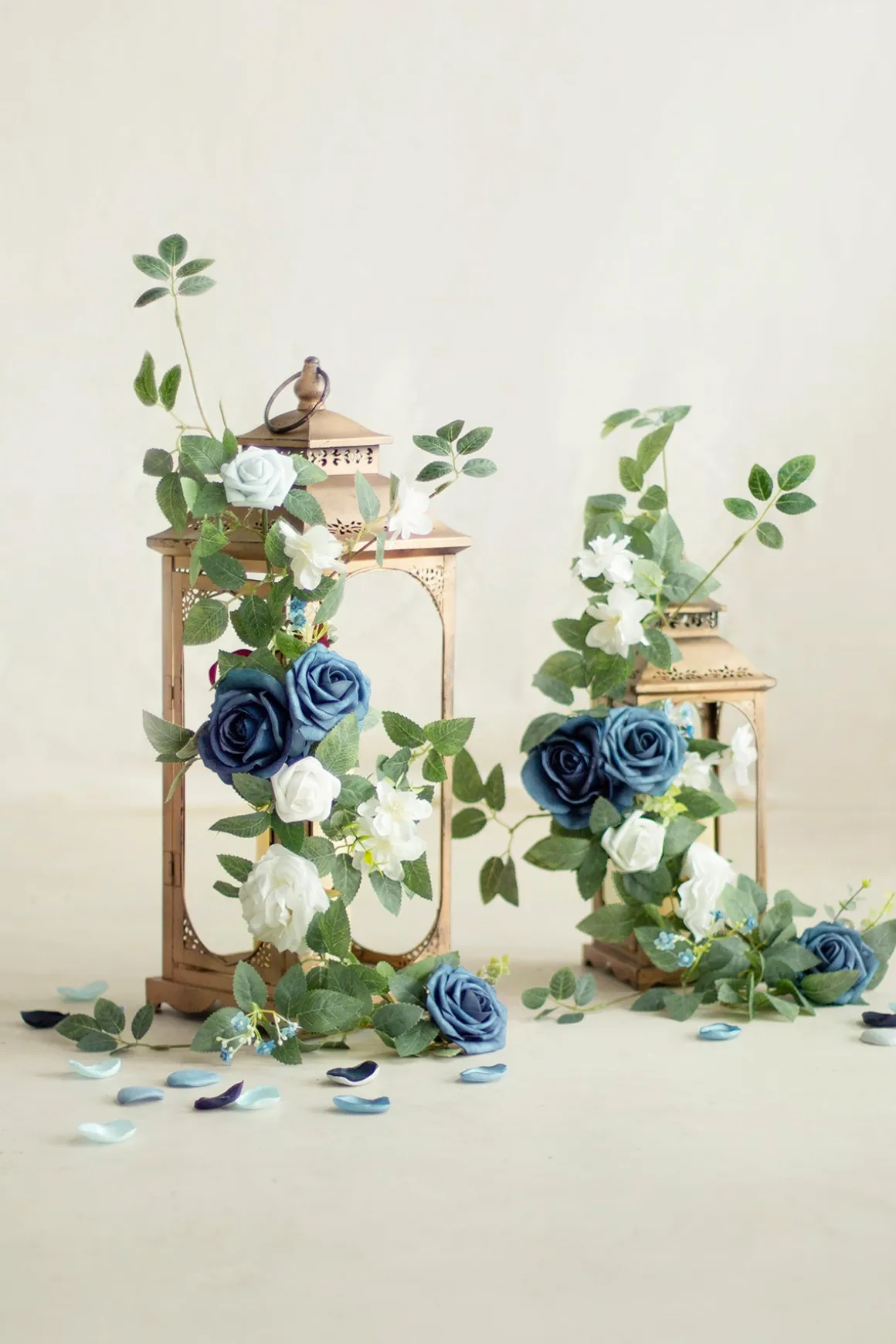 2ft Flower Garlands in Dusty Blue & Navy