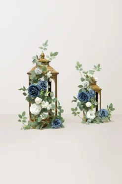 2ft Flower Garlands in Dusty Blue & Navy