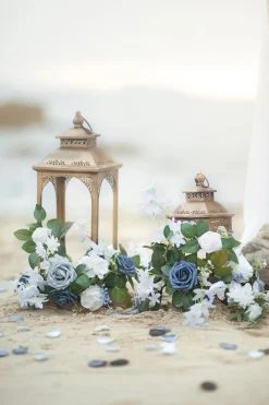 2ft Flower Garlands in Dusty Blue & Navy (Set of 6)