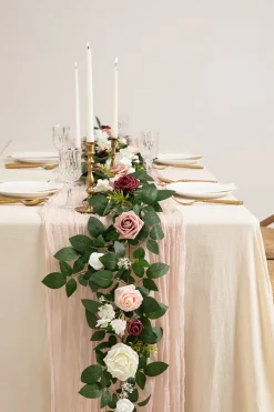 5ft Flower Garlands in Dusty Rose & Cream