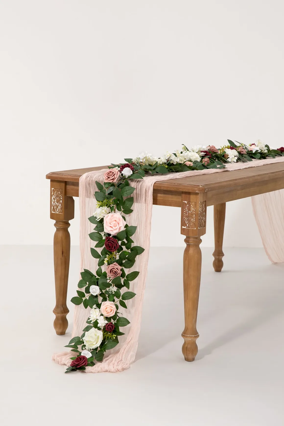 5ft Flower Garlands in Dusty Rose & Cream