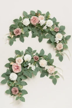 2ft Flower Garlands in Dusty Rose & Cream | Clearance