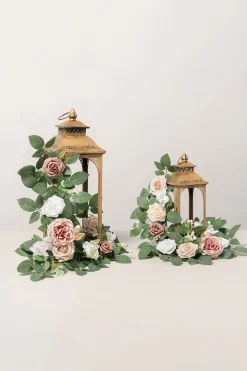 2ft Flower Garlands in Dusty Rose & Cream | Clearance