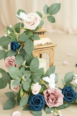 2ft Flower Garlands in Dusty Rose & Navy