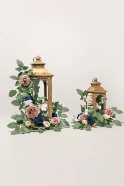 2ft Flower Garlands in Dusty Rose & Navy